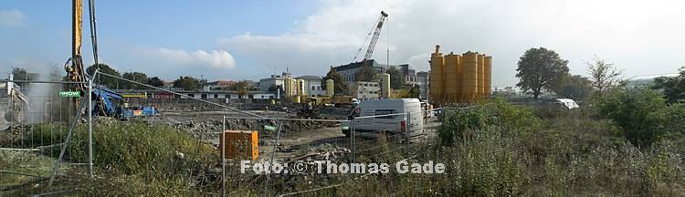 14. 10. 2010. Berlin. Berlin-Mitte. Gel?nde zwischen Hauptbahnhof und Heidestra?e.   (Panorama aus mehreren Einzelfotos)