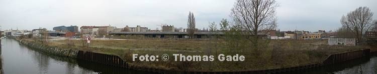 22 .11. 2009. Berlin. Berlin-Mitte. Moabit.  Blick vom Kieler Ufer / Kieler Stra?e nach Moabit. Gewerbegl?nde an der Heidestra?e. Panorama