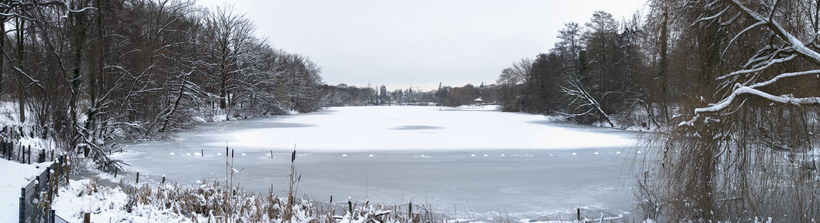 1. 1. 2010. Berlin. Mitte. Wedding. Winter. Zugefrorener Plötzensee