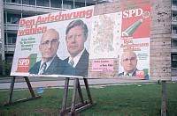 1980er. Deutschland. Baden-Württemberg. Rheinhausen. Wahlplakate. Helmut Schmidt