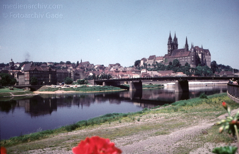 1960. Deutschland. DDR. Sachsen. Meissen. Fluss Elbe